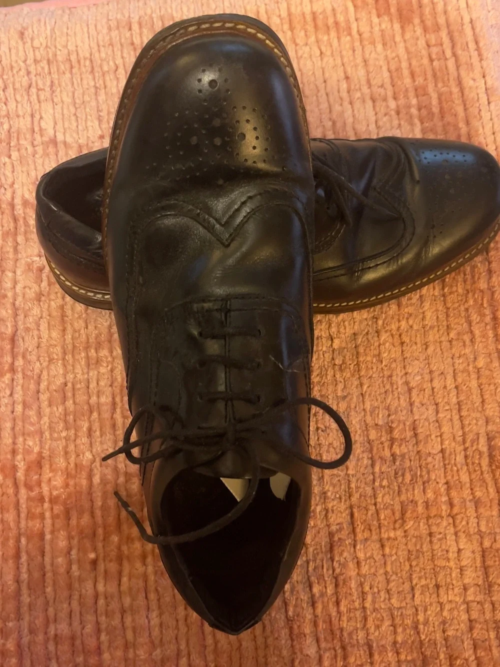 Men's Black Leather Lace-Up Derby Shoes